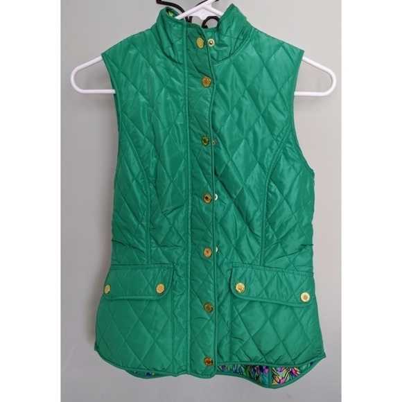 Lilly Pulitzer Getaway Quilted Vest Hot Shot XXS - Picture 2 of 8